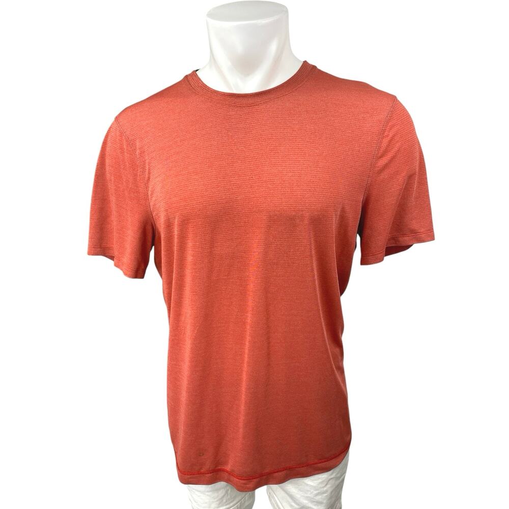 Lululemon Precision Tee Men's Orange Gray Short Sleeve Athletic T-Shirt Top Sz L